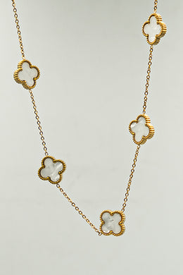 Van Cleef Necklace with White Shell, 5 Charms