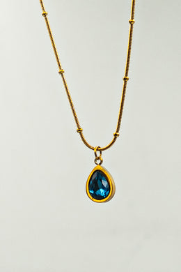 Blue Stone Necklace, Small Teardrop