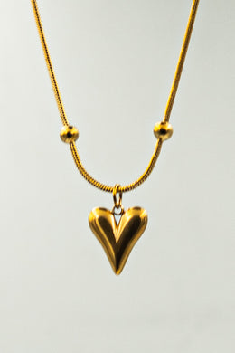 Mouse Tail Heart Necklace with Pavé