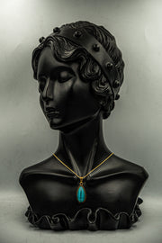 Blue Stone Necklace, Large Teardrop