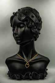 Black Shell Heart Lock Necklace