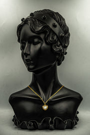 Engraved White Shell Heart Necklace