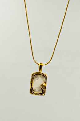 Double-Faced White Shell Mirror Necklace