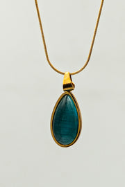 Blue Stone Necklace, Large Teardrop