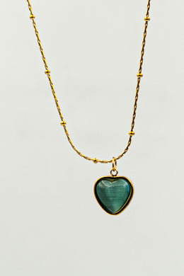 Blue Stone Heart Necklace