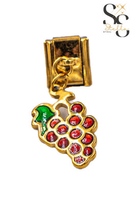 Grapes Charm Italian Bracelet